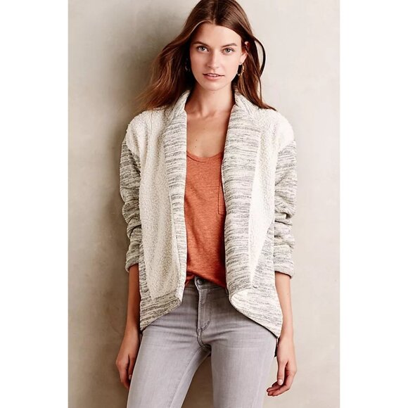 Anthropologie Jackets & Blazers - Anthropologie Cozy French Terry Open Front Collard Jacket